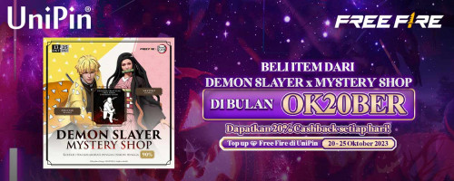 Beli Item Mystery Shop x Demon Slayer di Free Fire Bareng UniPin Makin Untung di Bulan Ok20ber!